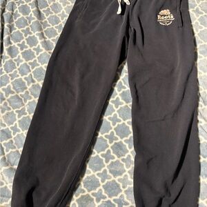 Roots Charcoal Joggers with Off-White Logo